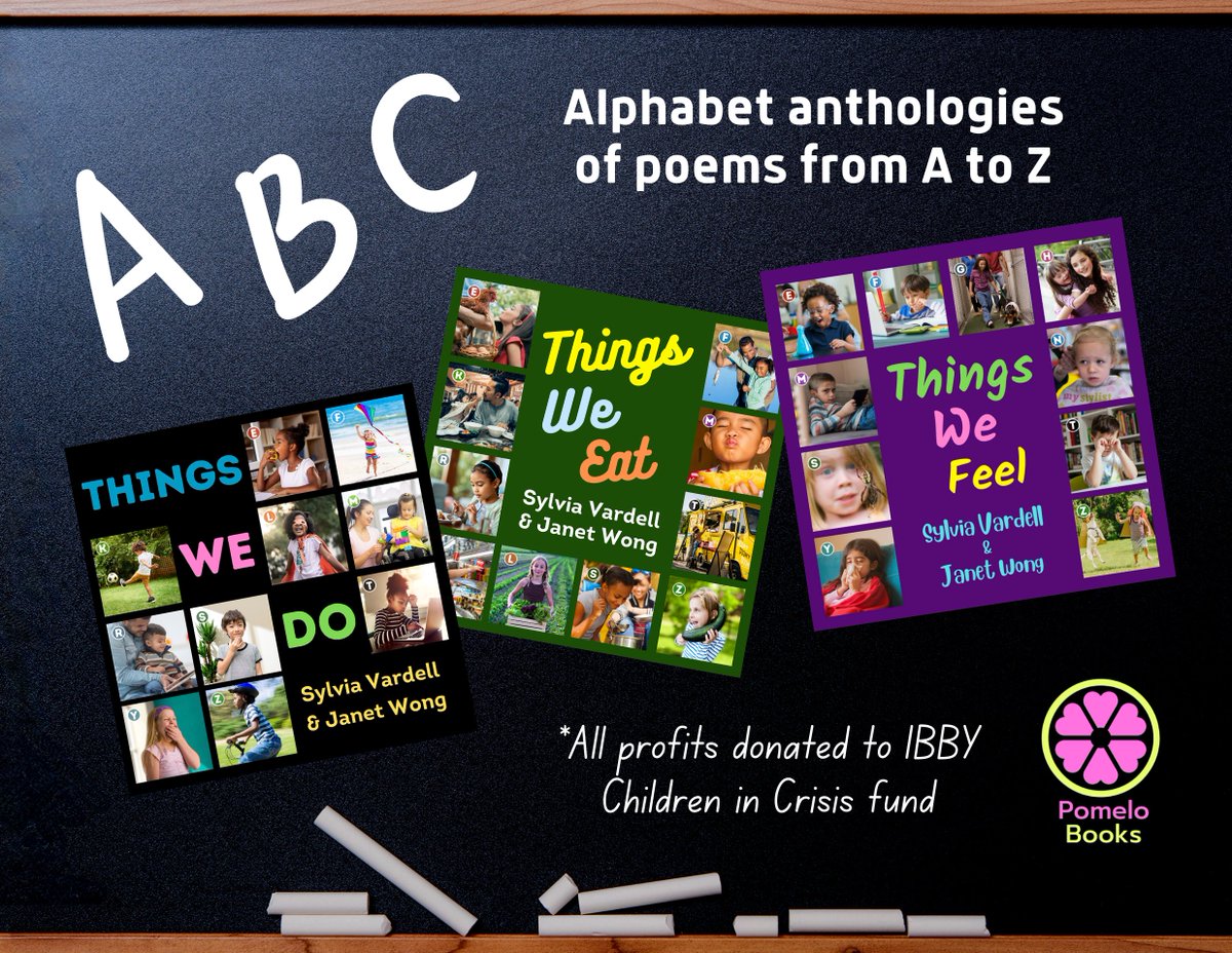 pomelobooks's tweet photo. @NCTE is for early childhood educators, too! When you go to the #NCTE22 Exhibit Hall, stop by the @pubspotlight booth to see the diverse + inclusive "THINGS WE" anthologies for Pre-K - Grade 2, curated by @sylviavardell + @janetwongauthor and featuring ~75 stellar poets! https://t.co/3hZLaLKfiM