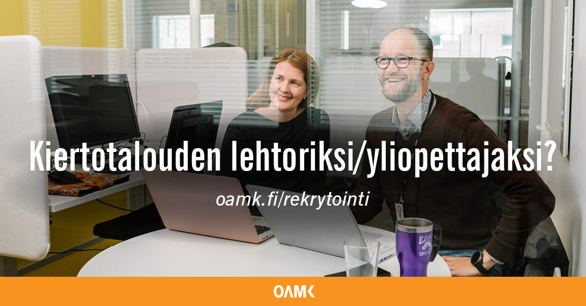 🔸 Onko sinulla kokemusta ja laaja verkosto kiertotalouden alalta? Haemme lehtoria/yliopettajaa uuden kiertotalouden tutkinto-ohjelman opetukseen sekä tki-toiminnan kehittämiseen. Kiinnostuitko? Lue lisää ja hae viimeistään 21.11. 👉 ats.talentadore.com/apply/lehtori-… #oamk #rekry