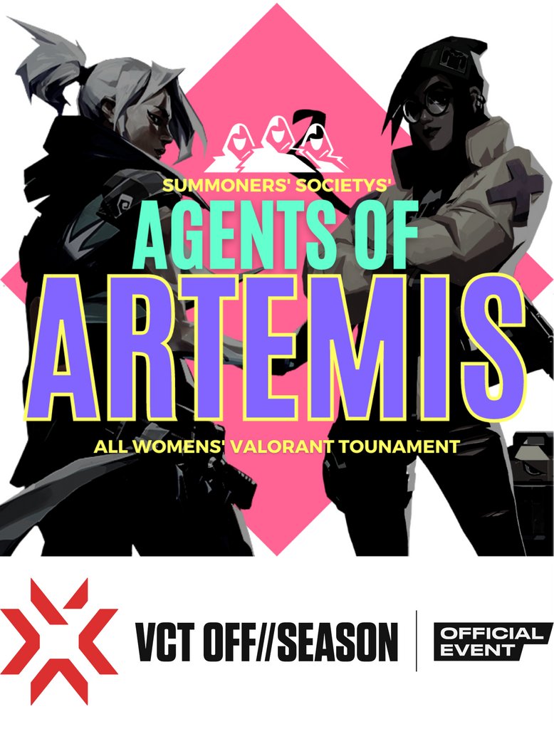 Summoners' Society is proud to officially announce we're hosting an OFF//Season Women's Only Valorant Tournament for Riot Games.
Nov 21-27th, $50 per team entry fee.

This will be a prized tournament.

Nov 1st: Discord team finder, team registrations.

Got Questions? Message us!