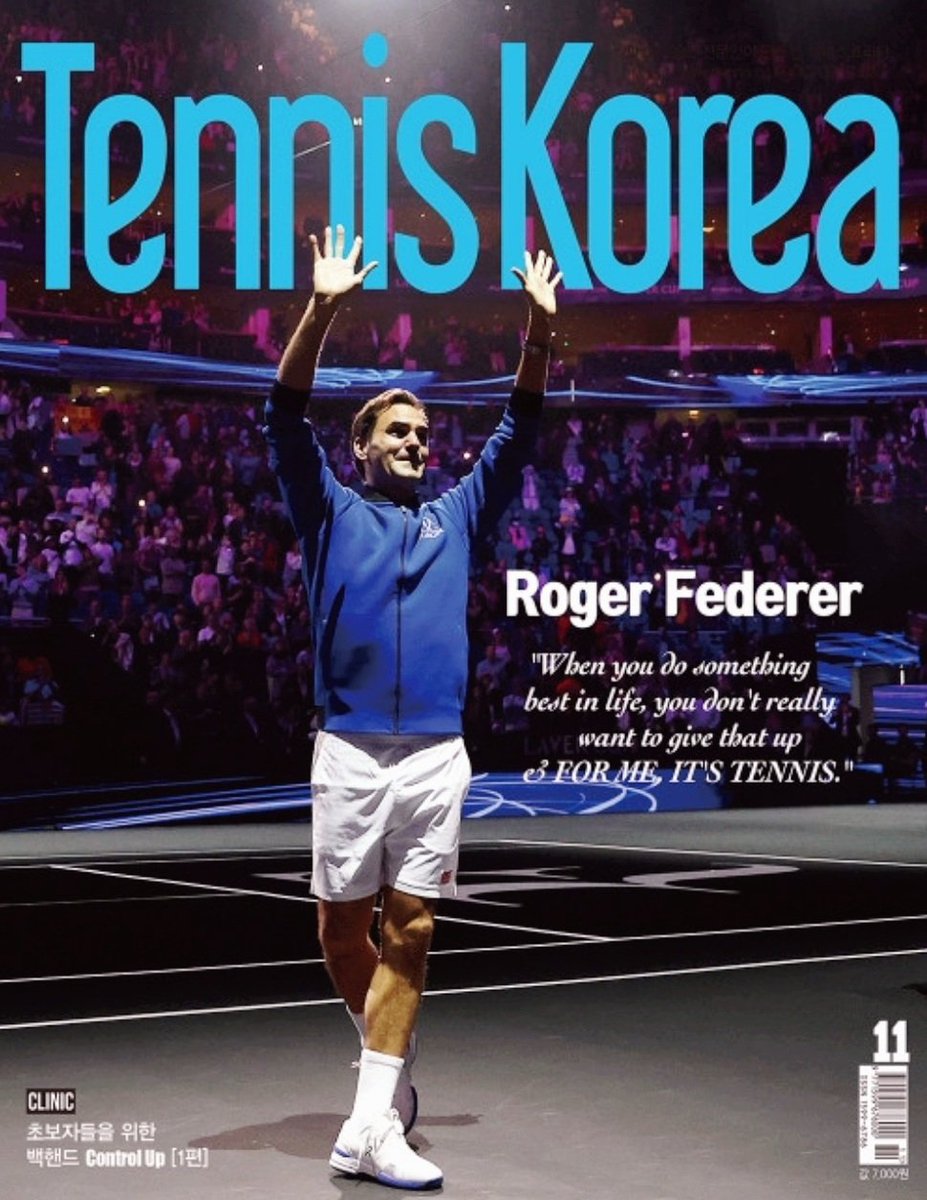 🆕 October 24 released 'Tennis Korea' November 2022 Issue There is a special feature on 'Farewell Federer' over 15 pages. #MagazineCover 💙 #RogerFederer