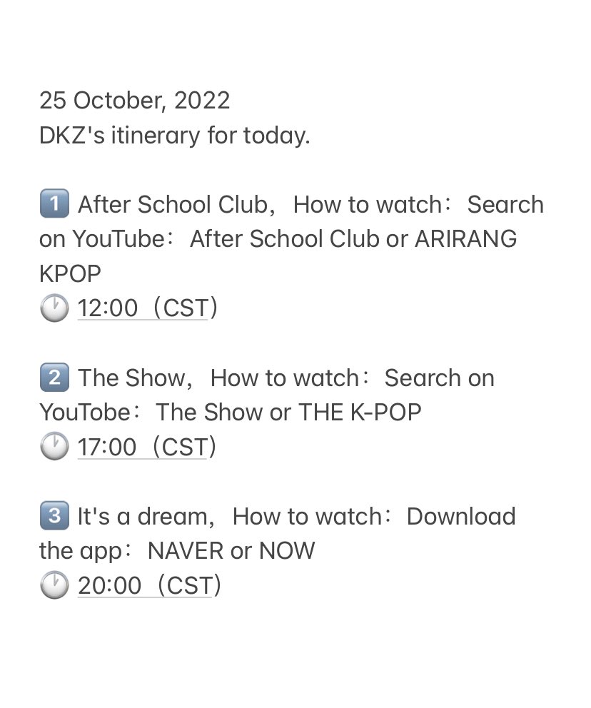 Cemcem_Chen's tweet photo. 25 October, 2022
DKZ's itinerary for today.

Please check out the first picture.

From East to World～
Just DKZ💙❤️

#dkz #kyoungyoon #sehyeon #mingyu  #jaechen #jonghyeong #giseok https://t.co/I8FUaIJPjz