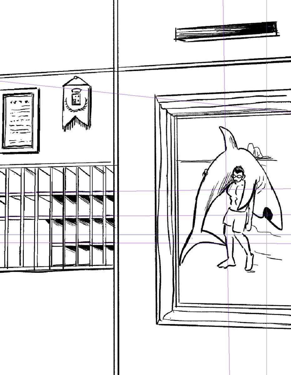 ほぼ隠れる壁の絵に描きたいものを描いた。
(クソデカザメを担いでる👓) 