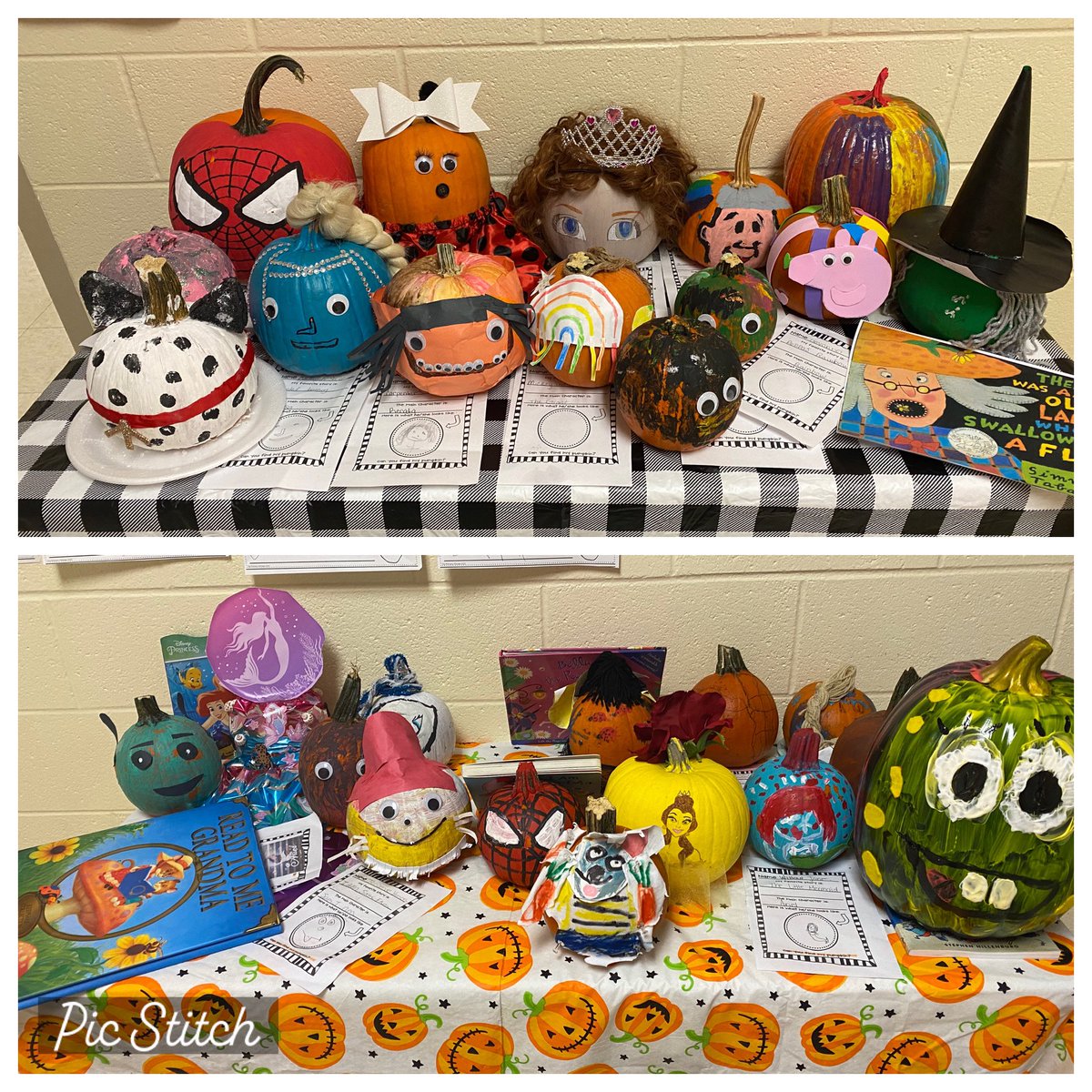 ArlingtonJmcss's tweet photo. Take a trip down the โAvenue of Awesomeโ and you will see how our PreK and Kindie scholars decorated pumpkins as their favorite storybook characters! ๐คฉ Who do you spy?! @JMCSchools @DrShemon #ReadersMakeLeaders #BestInTN #PumpkinCharacters #TheNestHallA #WeAreFamily #Winning https://t.co/Z4Kcmc0fpH