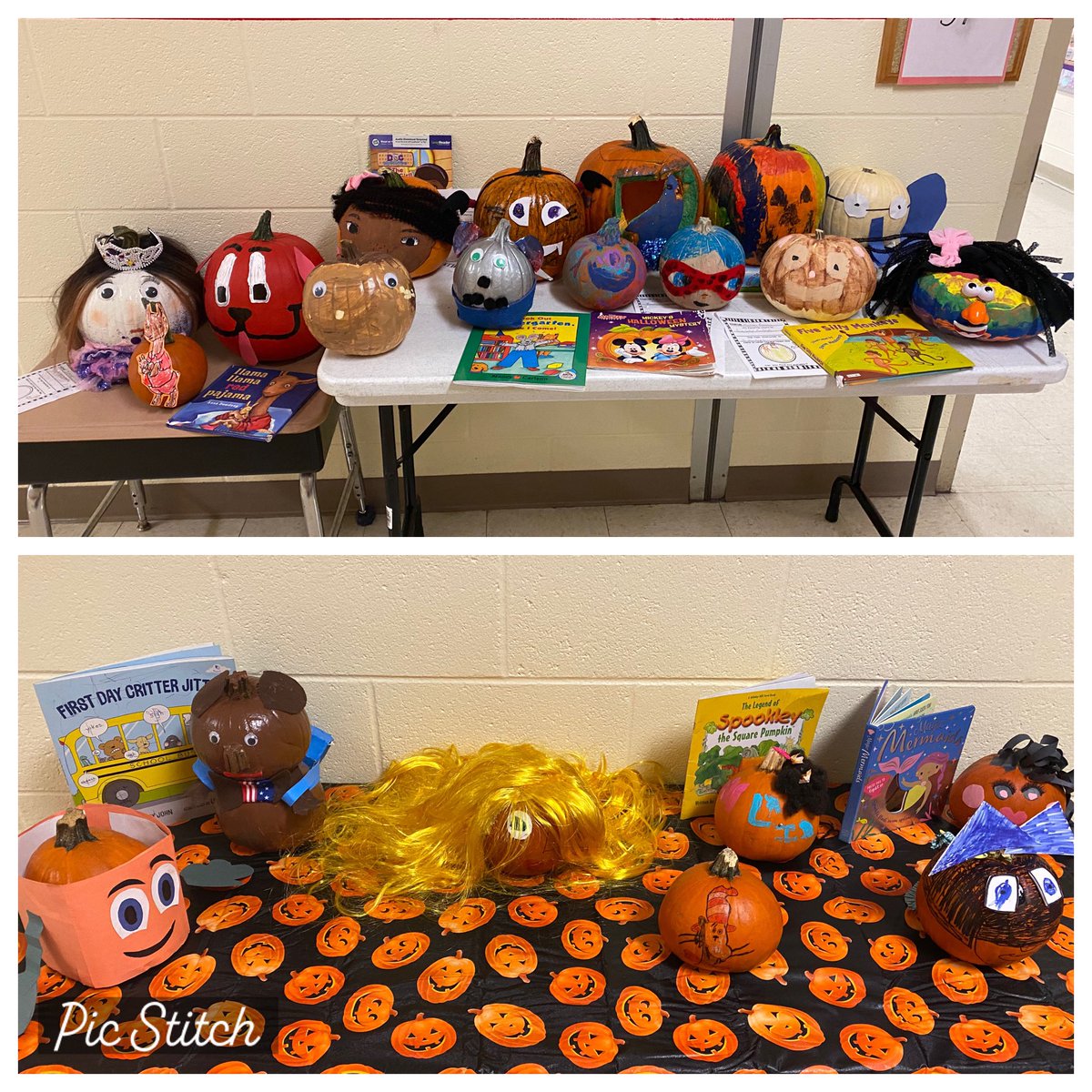 ArlingtonJmcss's tweet photo. Take a trip down the โAvenue of Awesomeโ and you will see how our PreK and Kindie scholars decorated pumpkins as their favorite storybook characters! ๐คฉ Who do you spy?! @JMCSchools @DrShemon #ReadersMakeLeaders #BestInTN #PumpkinCharacters #TheNestHallA #WeAreFamily #Winning https://t.co/Z4Kcmc0fpH