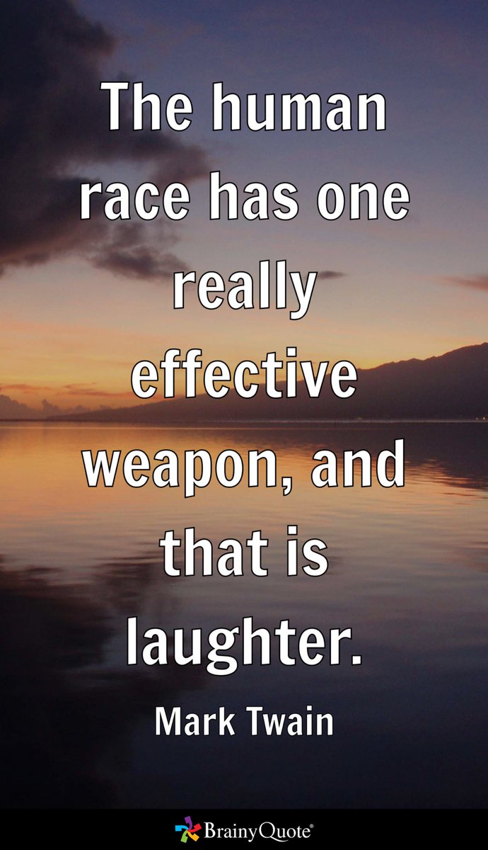 BspFHJr's tweet photo. The human race has one really effective weapon, and that is laughter.
- Mark Twain https://t.co/E1TE9wiimK https://t.co/b7Sk9Ae0d1