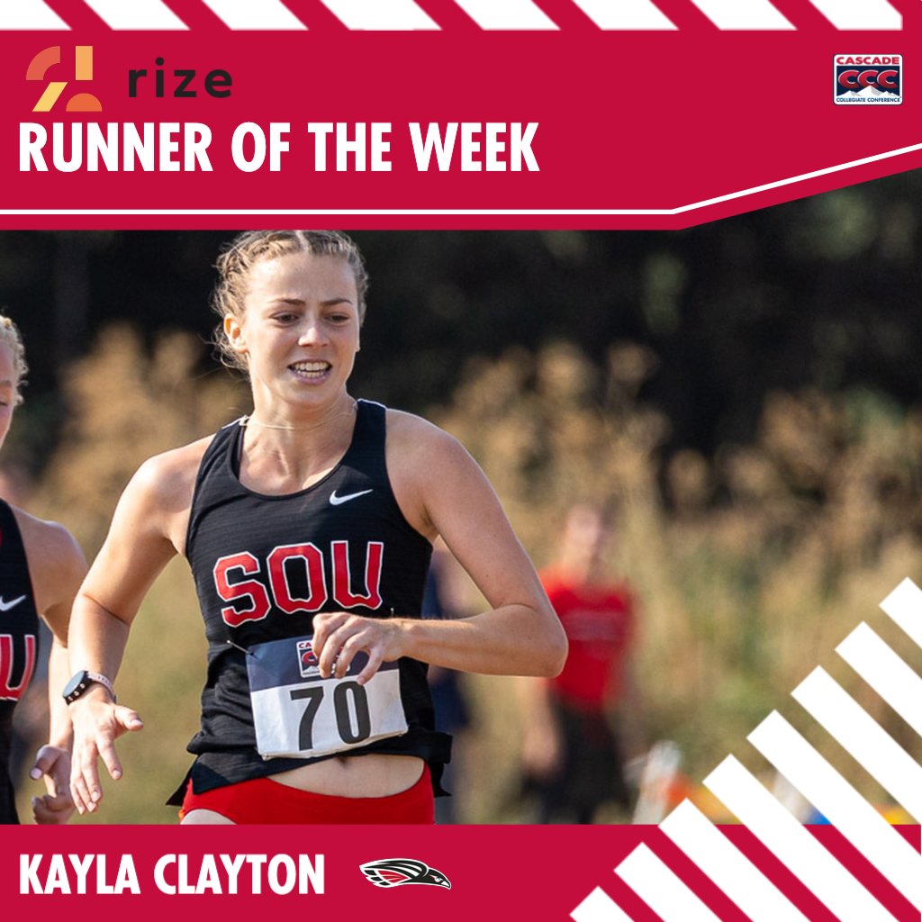 CCCSports's tweet photo. Congrats to @SOURaiders' Kayla Clayton on being named the Rize Laboratory Women’s Cross Country Runner of the Week for the second time this year! #ThisIsTheCCC https://t.co/I2BIaYq3kV