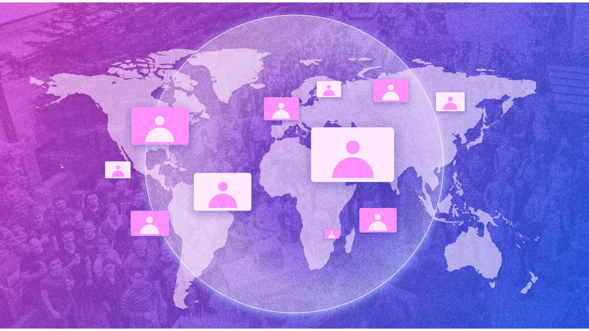 prezi's tweet photo. 12 countries. 19 different languages. 4 hubs. 🌎

This is what Prezi’s virtual-first operation looks like. 
 
Read about our journey to get there: https://t.co/rkGGbmRdgq 

#prezi #virtualfirst #remotework #hybridwork #prezivideo #allhandsmeetings https://t.co/C3qBrcs6jc