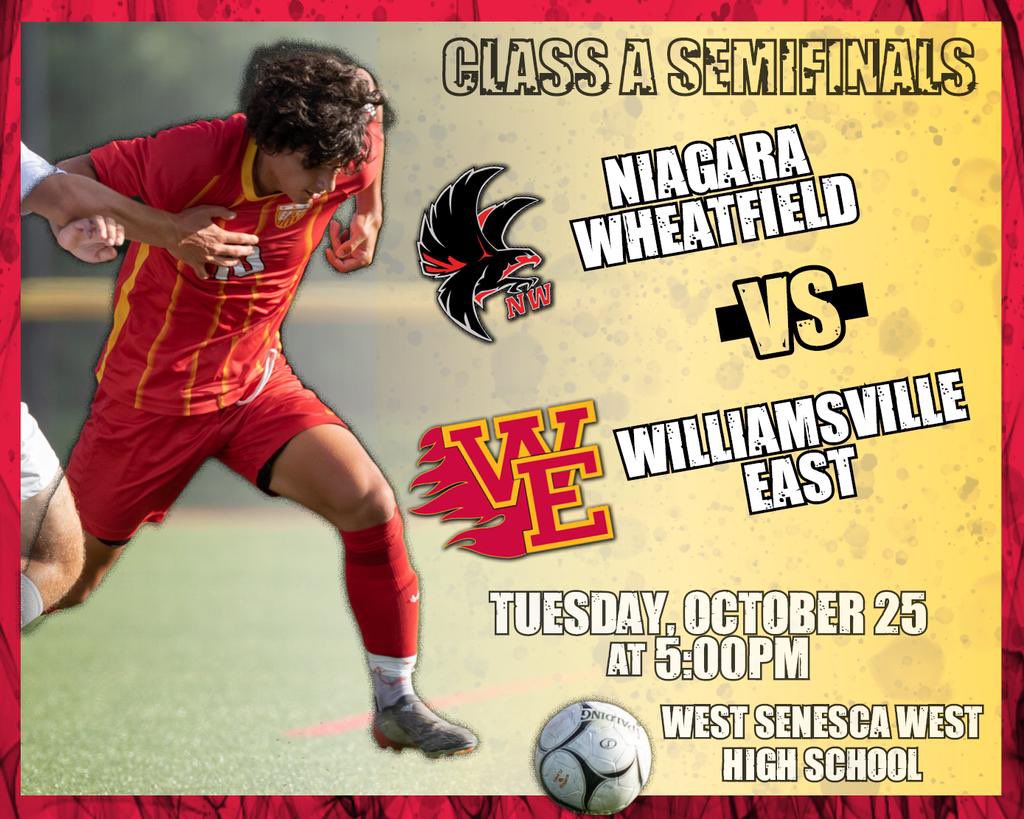 WillEastSoccer's tweet photo. 🚨CLASS A SECTION SEMIFINALS tomorrow 5pm vs. Niagara Wheatfield @ West Seneca West HS. We look forward to the challenge! @bufnewspreptalk @sportsunionwny @PatrickJNagy @WillEastFlames @WNYAthletics #Road2Rochester #ChampionshipStandard https://t.co/V48hb6e1Hd