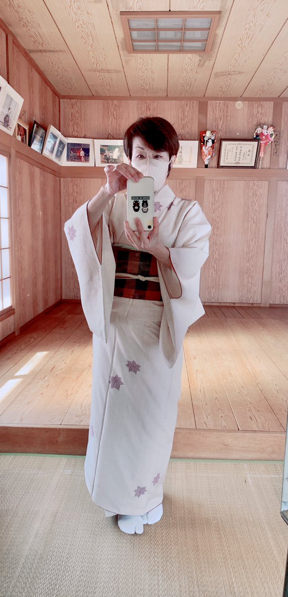 桜瑪瑙 お値下げご相談可 【花柳流】一つ紋 江戸小紋 角通し市松