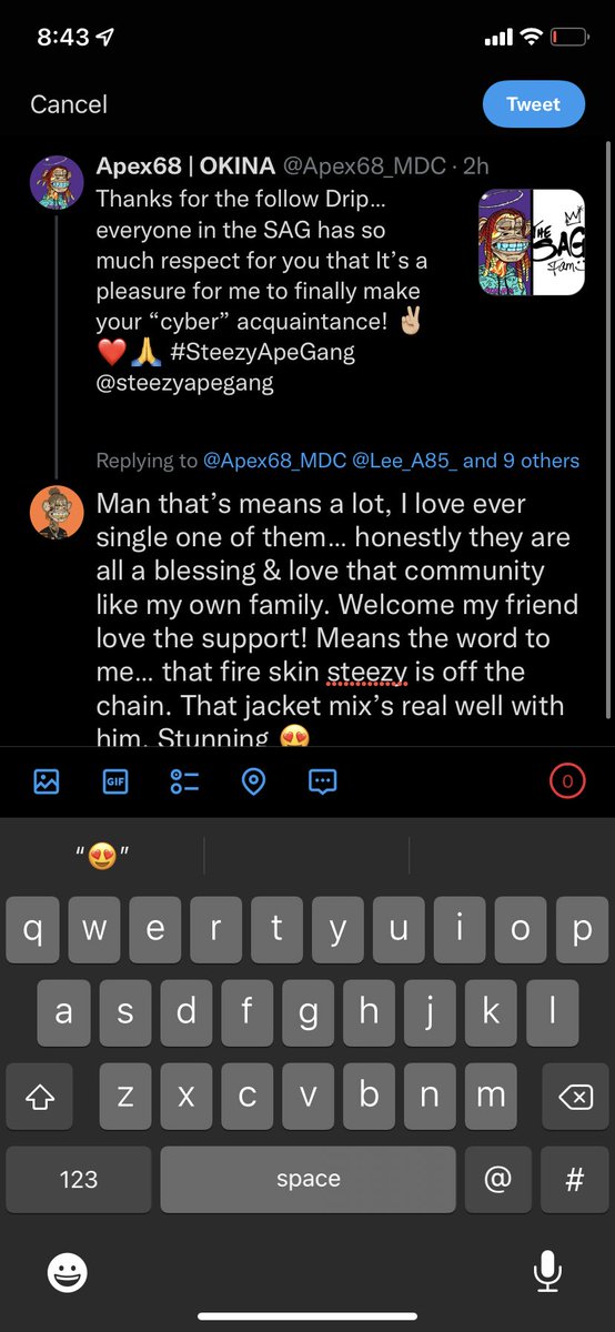 This right here has me blown away. Love this, honestly this is what this community is, we stick 2gether and we rock hard. @steezyapegang nothing but family. Come join in make ur mark feel the vibe u will never leave. LFG baby <a href="/Apex68_MDC/">Apex68 | OKINA | STZ7</a> love the kind words. Much respect always