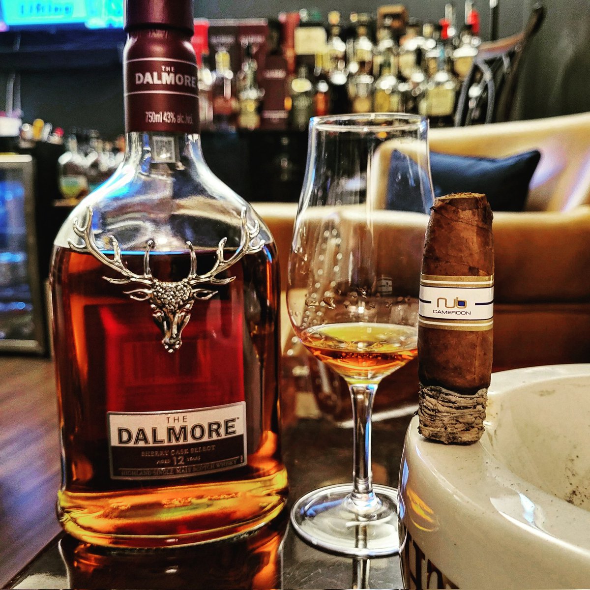 Round 2 brings TheDalmore Sherry cask select paired with the always reliable Nub Cameroon