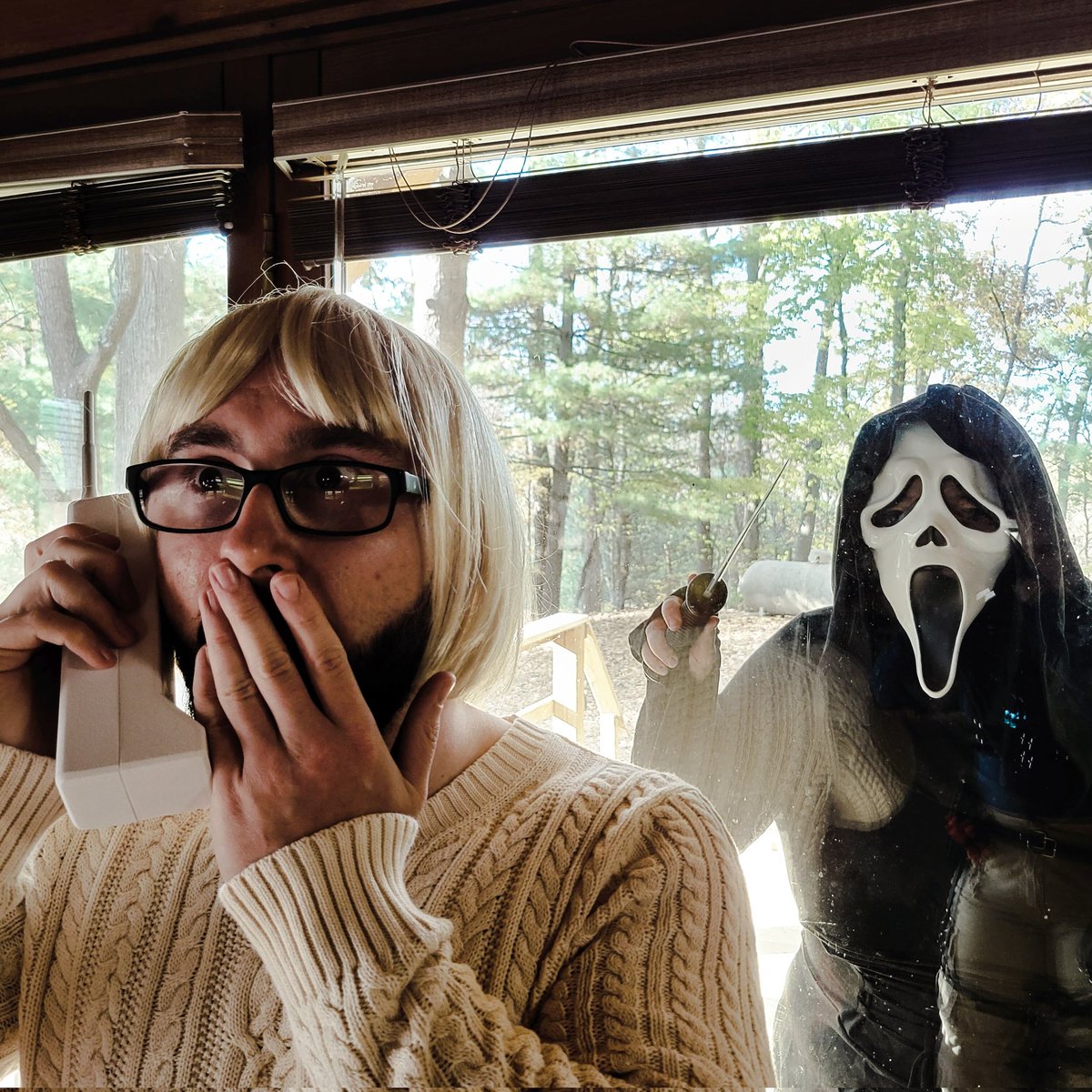 brianjbohnert's tweet photo. When my girlfriend and I were trying to think of coordinating costumes for #Halloween this year, I immediately thought of recreating the opening scene of Scream.
... with a twist, of course!
#DrewScarrymore https://t.co/tQFDp2qTIN