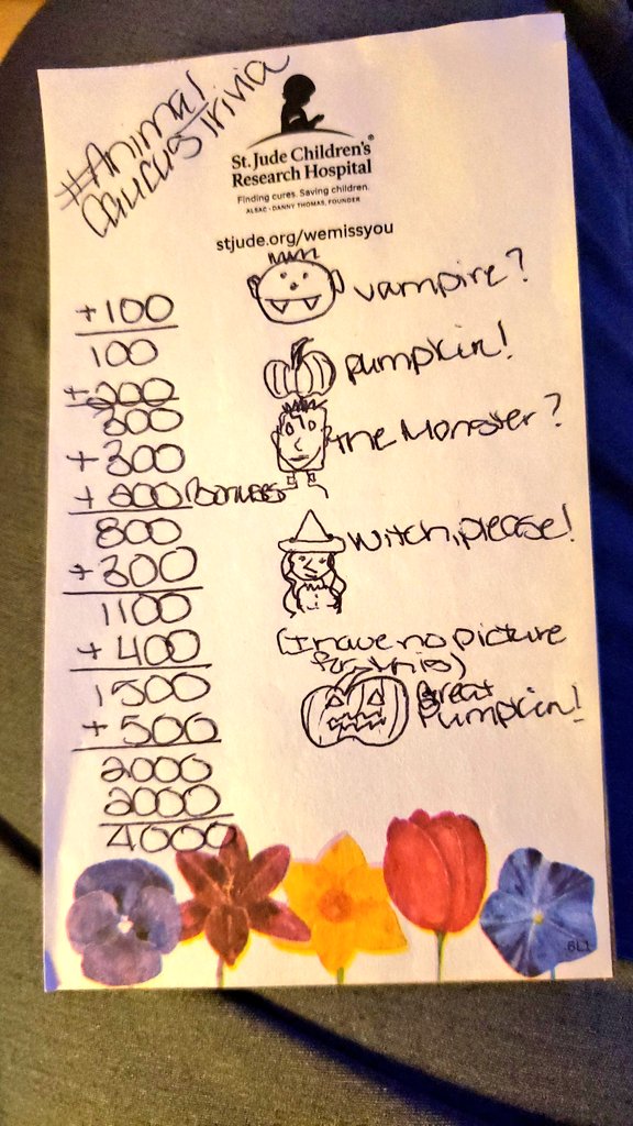 annielynnshea's tweet photo. @TheCaucusHost $4000 monies and the artistic abilities of a jack-o-lantern. Thanks, Host N'Otter for a fun game!
#TheVampireLooksLikeAGoober
#WhatHappenedToTheMonster
#DefinitelyNotAnArtist https://t.co/WPQbEAj2pD