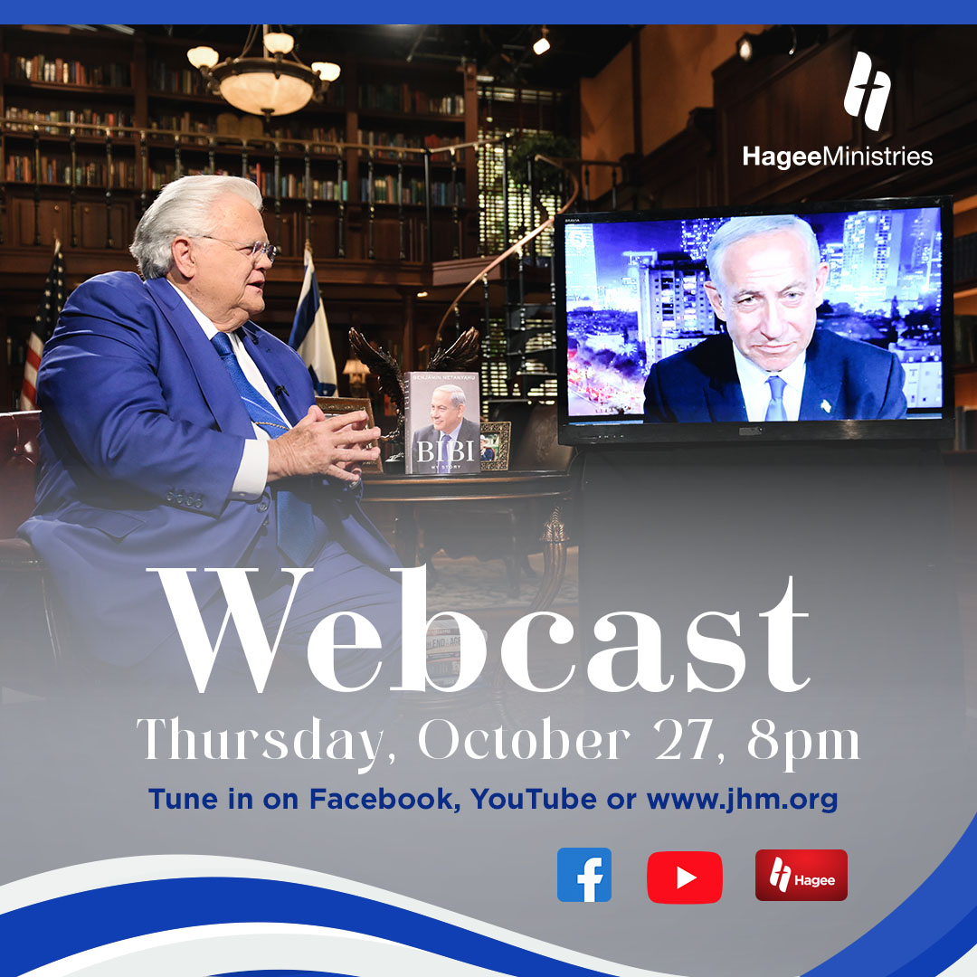 Join us this Thursday at 8pm CST on the Hagee Ministries’ Facebook and Youtube Channels as Pastor John Hagee speaks with Former Prime Minister Benjamin Netanyahu to discuss his latest book, Bibi: My Story. You don’t want to miss this impactful interview! @netanyahu