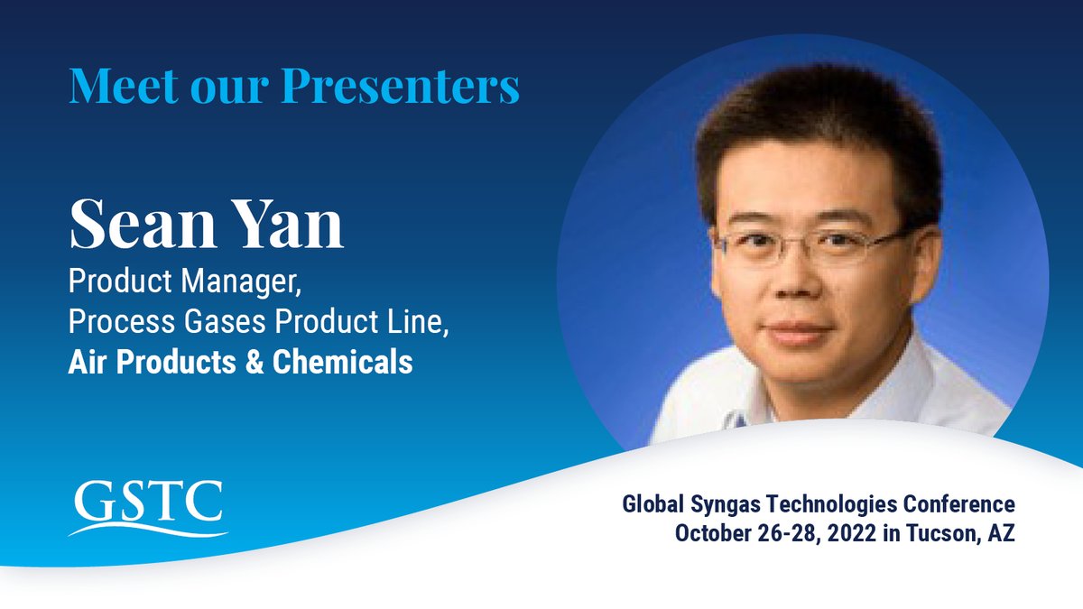 Global_Syngas's tweet photo. Meet Your 2022 Presenters: Sean Yan will be co-presenting on @airproducts #hydrogen and #syngas projects.

We can't wait to be there for his and many other presentations at the Global Syngas Technologies 2022 Annual Conference, starting TOMORROW! https://t.co/wwz3JPIm1e