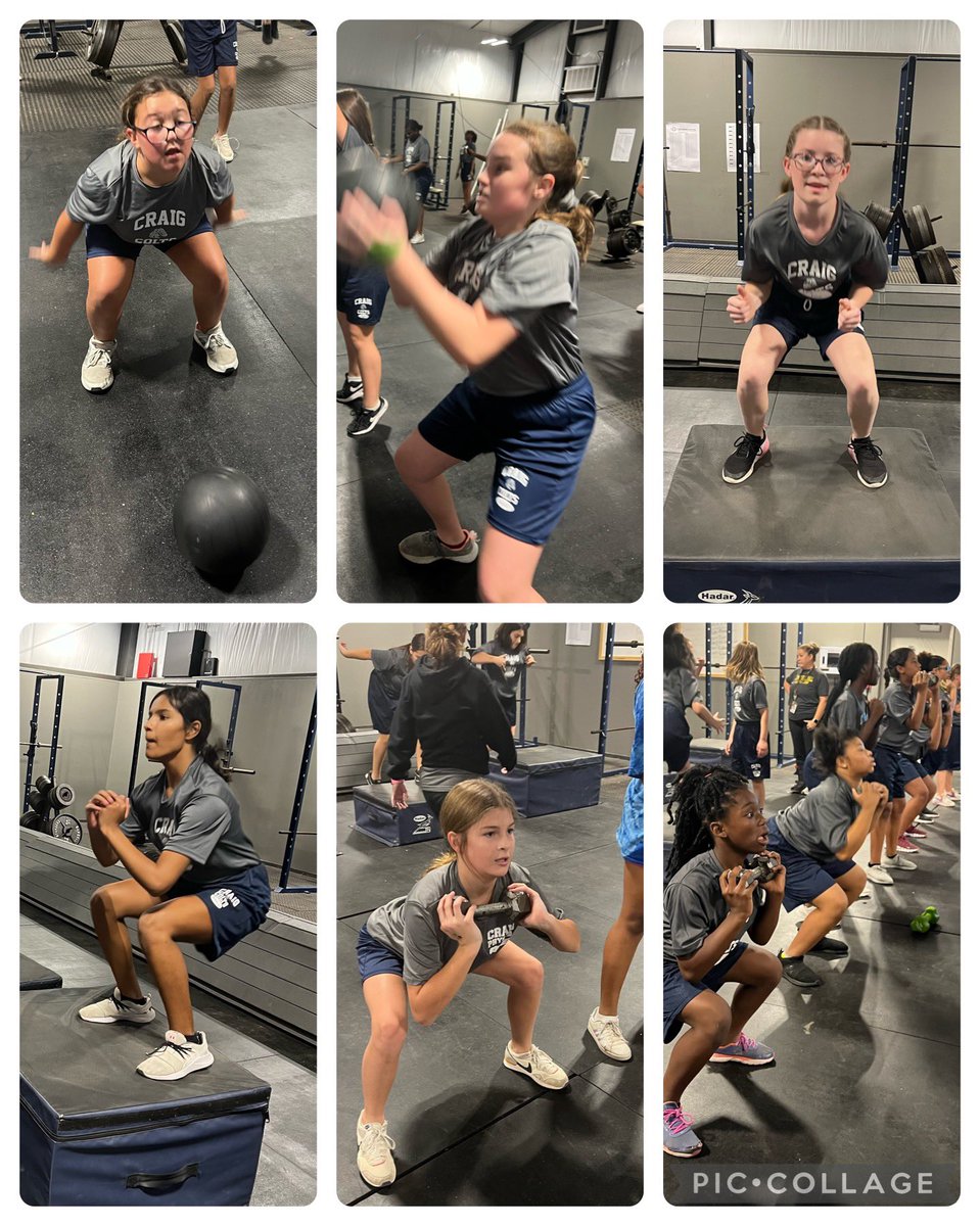 Craig_girls_ath's tweet photo. 6th graders in the weight room. Working on form and technique #weliftweights #OTOF #TeamAISD https://t.co/IzG38xQuo8