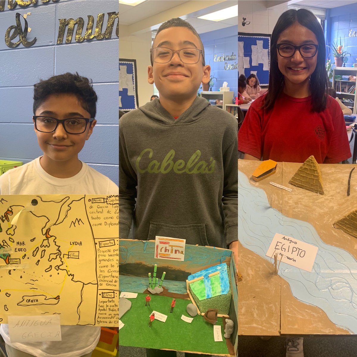 warnermactoros's tweet photo. Getting creative with ancient civilizations! Our sixth graders knocked our socks off with these projects depicting the most influential elements of geography of our ancient civilizations. #sisepuede #somosmac https://t.co/lxkJBztw5S