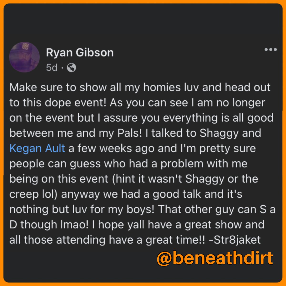beneathdirt's tweet photo. #Str8jaket speaks on being taken off the Palcast Paloween Show. https://t.co/03hcCaj0ty