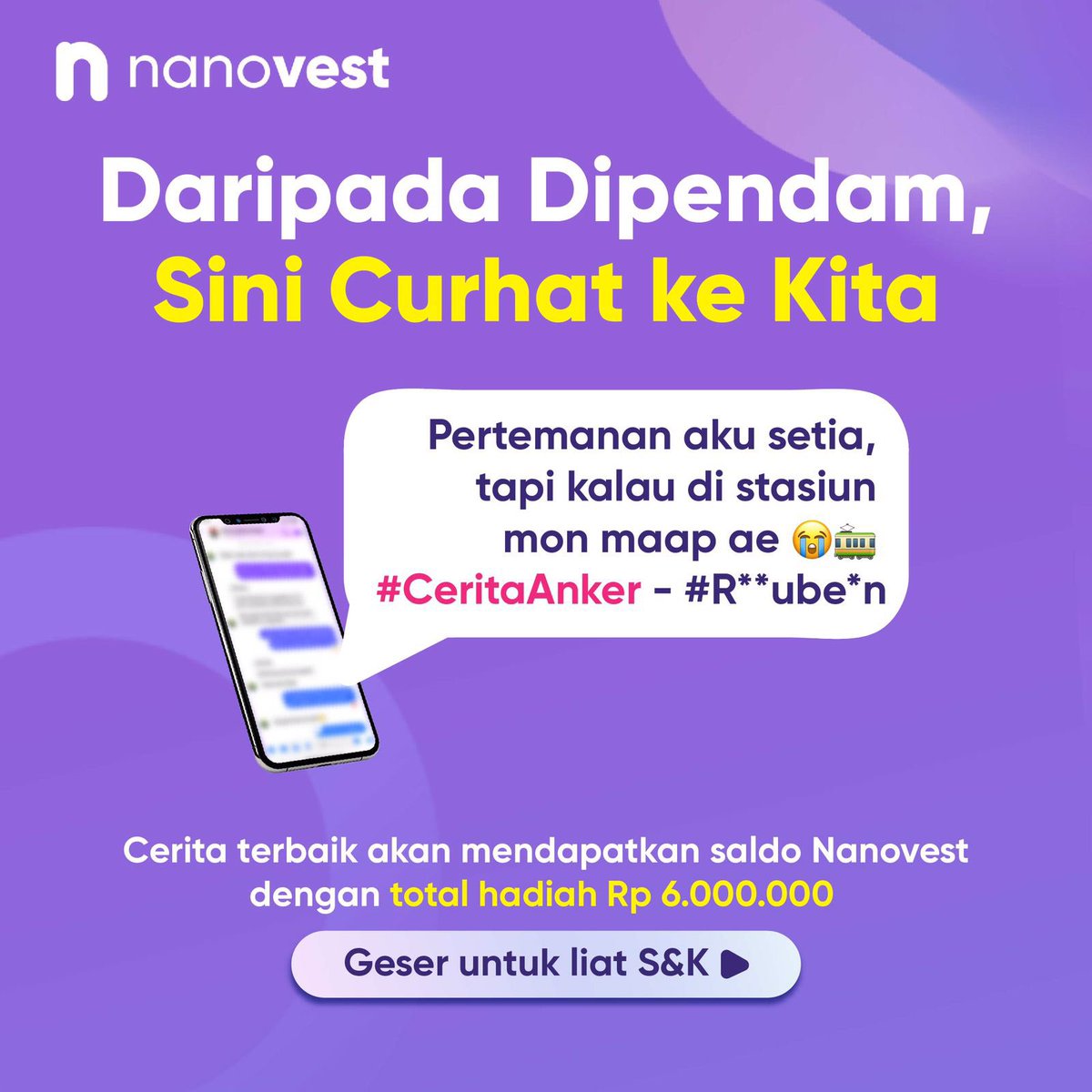 🚂CURHAT DONG MAHHH~
IYA DONGG 📢📢

Yuk, spill drama-drama apa aja yang kalian alami selama naik kereta di post ini. Cerita yang paling oke bakal kita spill di stasiun Tanah Abang juga🤫🤭

🗓 Catet tanggalnya!
25 Oktober - 24 Desember 2022‼️