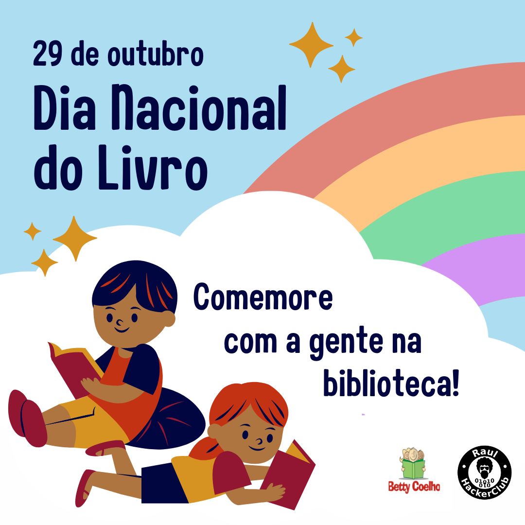 A Biblioteca Betty Coelho e nós iremos comemorar o dia Nacional do Livro com roda de conversa, poesia, contação de histórias e exibições do CineHacker. Vamo?

Sábado (29), 16h
Rua Lavinia Magalhães, 42, Boca do Rio - 41710-020
GRÁTIS! <3

#tocaraul #raulhackerclub #cinehacker