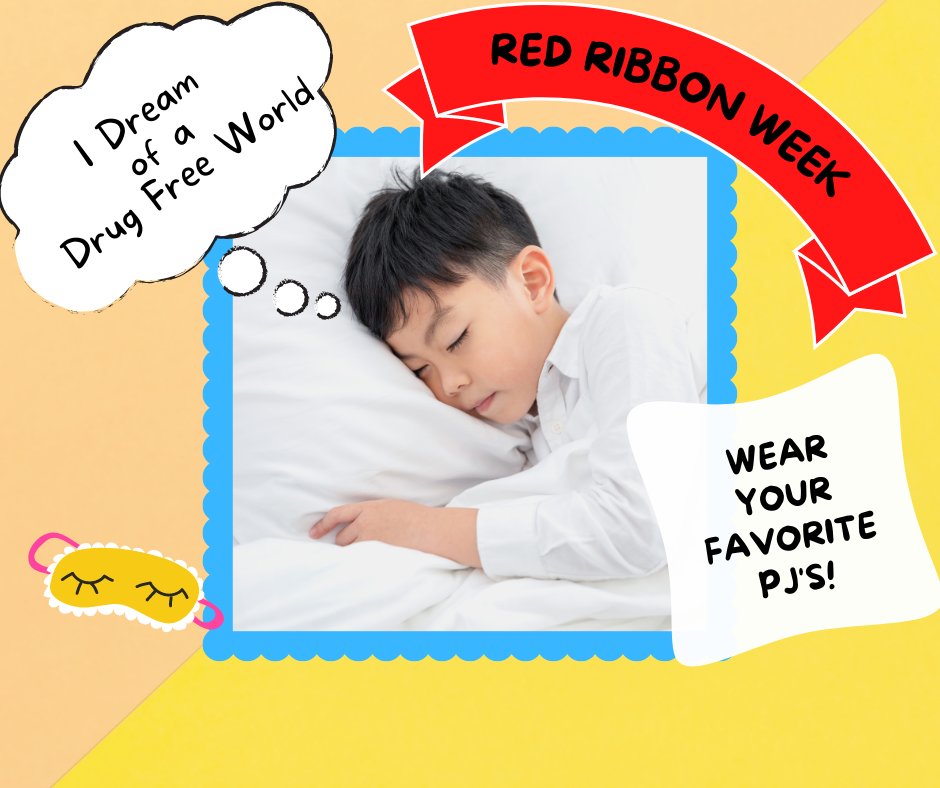 Day 2 of #RedRibbonWeek2022 @ManorISD means Pajama Day