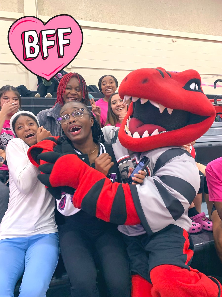 Kolios_Rich227's tweet photo. Our favorite Raptor hanging with the 🏐 Freshman Volleyball 🏐players at the 💕Pink Out💕game! @RichTownshipHS @RTHS_Athletics @RTHSActivities https://t.co/JHQcUA7iJt