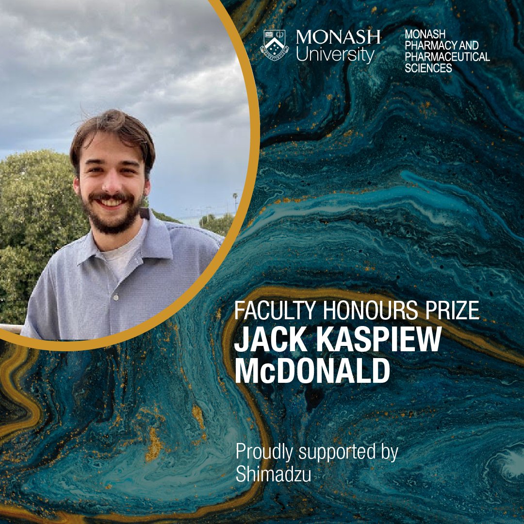MonashPharm's tweet photo. The Faculty Honours Prize, sponsored by @ShimadzuAusNZ, is awarded to Jack McDonald @McJackDonald for achieving the highest honours mark. 
https://t.co/IAaxxwi9gO #MonashPPSPrizeGiving https://t.co/uBfr9APogg