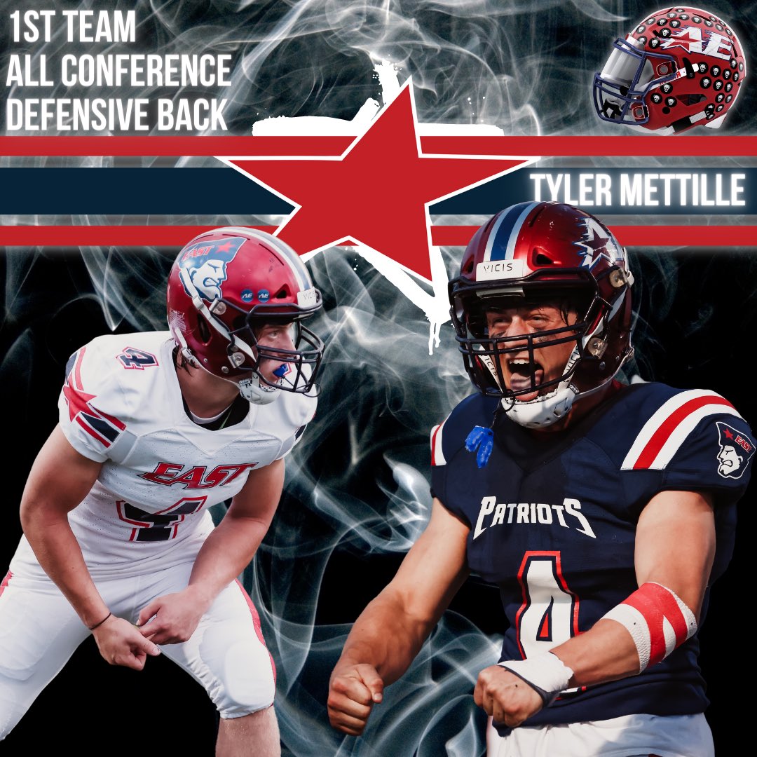 Appleton East Football (@aepatriotfb) on Twitter photo 1st team All Conference selections in the FVA! Congrats to Ty & Taye. Both voted as captains by their teammates. Both these seniors have made many sacrifices and an uncommon commitment to the program. <a href="/TayeDerrico/">Taye Derrico</a> <a href="/MettilleTyler/">Tyler Mettille</a> 1st team All Conference selections in the FVA! Congrats to Ty & Taye. Both voted as captains by their teammates. Both these seniors have made many sacrifices and an uncommon commitment to the program. <a href="/TayeDerrico/">Taye Derrico</a> <a href="/MettilleTyler/">Tyler Mettille</a>