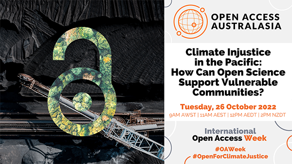 openaccess_anz's tweet photo. Kicking off our first panel for @OAWeek 
Climate injustice in the Pacific: how can open science support vulnerable communities?  
Dr Morgan Wairiu emphasises we must have Pacific voices in the climate change debate #OpenForClimateJustice https://t.co/mg8hPq1SBW