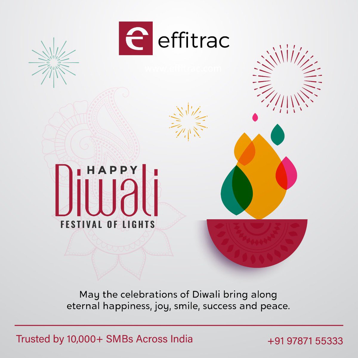 logeshvk's tweet image. May this Diwali be the start of bright new days, renewed hope, and rejuvenated spirits. Wishing you all a very Happy Diwali 🎊🪔🍫🧨🎉🪅#effitrac