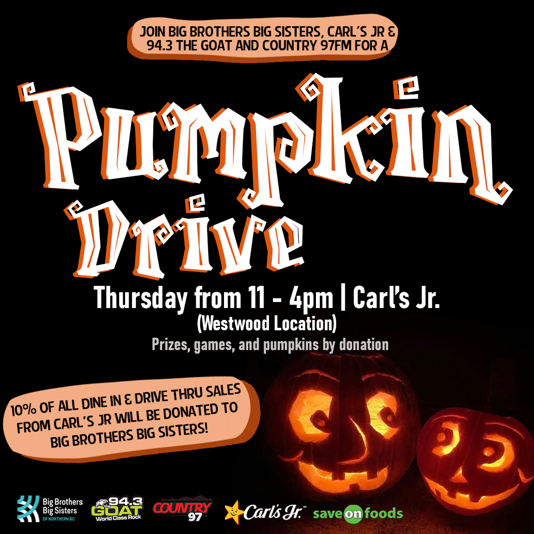 Don't pack a lunch on Thursday, because <a href="/CarlsJrCA/">carlsjrca</a> is donating 10% of dine in &amp; drive thru sales to #BigsNBC! We, along with <a href="/Country97FM/">COUNTRY 97FM</a> and <a href="/943TheGOAT/">94.3 The GOAT</a> will be hanging out at the Westwood location from 11-4, giving away pumpkins by donation. 🎃