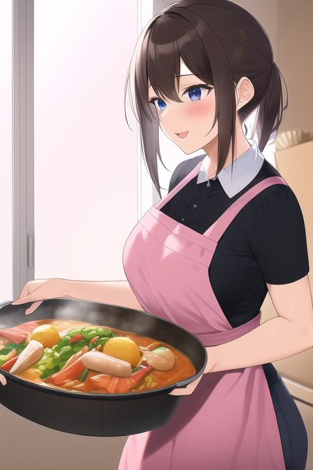 「作りすぎちゃったから、たくさん食べてくださいね」 