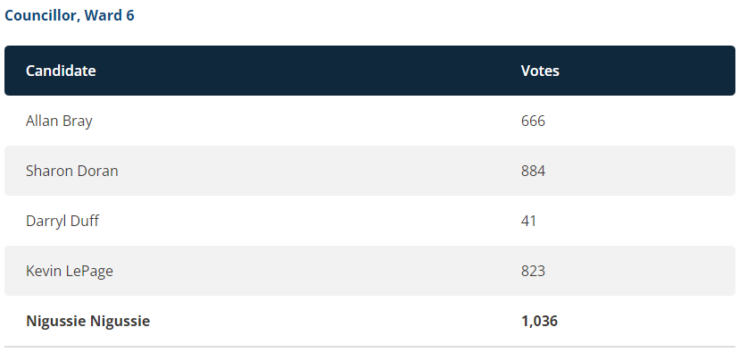 cityofbarrie's tweet photo. #BarrieElection unofficial results for #BarrieWard6 Councillor: Nigussie Nigussie @NigussieAdamu. View results at https://t.co/jj5TzpsoU3  #BarrieVotes https://t.co/S9UfOZfA0x