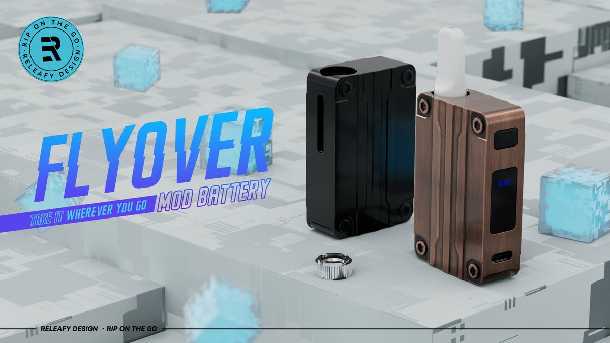 RELEAFY newest MOD BATTERY -FLYOVER came out, which is draw-activated, but also includes a button to manage the 4 available voltage settings.

#releafy 
#510battery 
#releafyflyover 
#boxmod 
#cartridgevape 
#releafytech 
#cannabiscommunity 
#cbd 
#thc 
#vaping 
#releafylilith