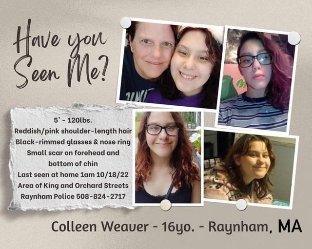 Please share!  Colleen Weaver has been missing for about a week, now.  Trying to help spread this message to as many people as possible so that we can get her back home with her family.💜 #ColleenWeaver  #missingteen #findcolleenweaver #raynhamma #bringcolleenweaverhome