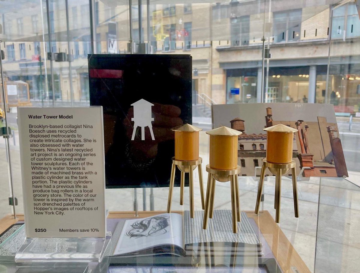 ninaboesch's tweet photo. I haven’t been able to see the display myself yet, but received this photo from someone who visited the Whitney Museum and store today. So fun to see my towers there! 
And in case you’re wondering, each tower comes securely packaged so it’s safe to transport and ship. https://t.co/c9gvH4GjBv