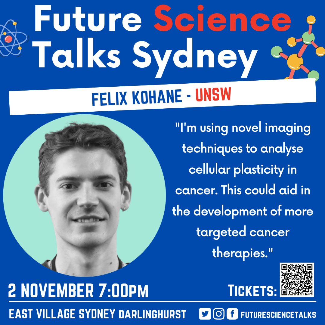 Future Science Talks (@sciencetalksau) on Twitter photo Learn how <a href="/felkohdigital/">Felix Kohane</a> from <a href="/UNSW/">UNSW</a> is using novel imaging techniques 🔬 to analyse cellular plasticity in cancer. He's speaking on 2 November at @ScienceTalksSyd
<a href="/CCPGarvan/">Cancer Cell Plasticity Lab</a>
<a href="/SysMic_Oz/">SystemsMicrosopy_Australia</a>
<a href="/ResBytesPodcast/">ResearchBytesPodcast</a>
eventbrite.com/e/future-scien… Learn how <a href="/felkohdigital/">Felix Kohane</a> from <a href="/UNSW/">UNSW</a> is using novel imaging techniques 🔬 to analyse cellular plasticity in cancer. He's speaking on 2 November at @ScienceTalksSyd
<a href="/CCPGarvan/">Cancer Cell Plasticity Lab</a>
<a href="/SysMic_Oz/">SystemsMicrosopy_Australia</a>
<a href="/ResBytesPodcast/">ResearchBytesPodcast</a>
eventbrite.com/e/future-scien…
