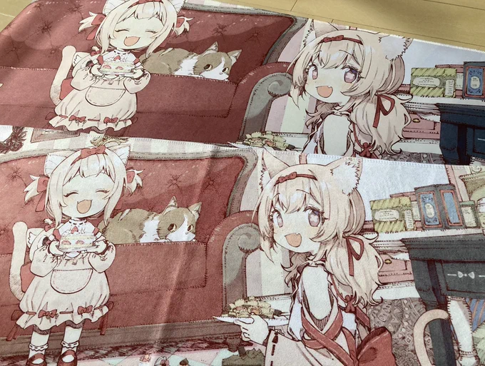 日本ニキたち朗報だ!!!長らくお待たせしてたマウスパッドが海外から届いたぞー!!お願いしてたのマウスパッドだけだったけど、タオルも数枚送ってくれてるので、また秒で消えちゃうかもだけど数枚お迎えできるようにしておくね!マウスパッド印刷もめっちゃ綺麗肋兵器先生のイラスト可愛い 