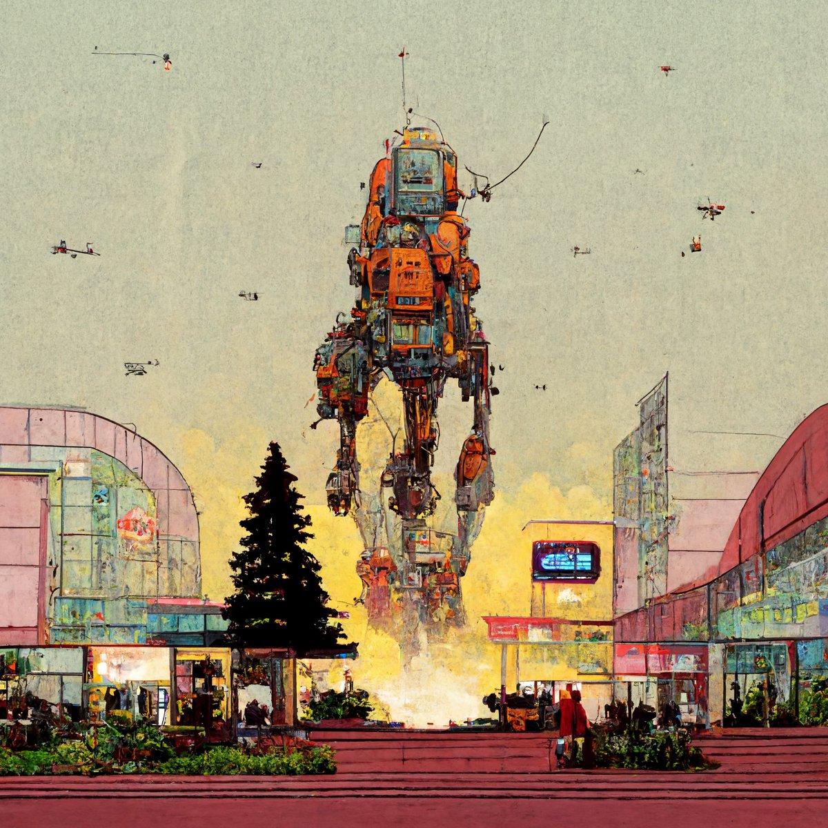 BeansOCool's tweet photo. Ascension.

#geofdarrow #midjourney #bladerunner #vaporwaveaesthetic #scifi #sciencefiction #linedrawing #aiprompter #liquidmodern #liquidmodernity #hyperrealism #beansocool #dystopia #dystopiansociety #robots #futurism https://t.co/SpwRB070S7