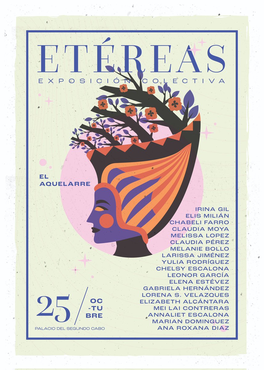 ElAquelarreZine's tweet photo. ✨ ¡Estaremos aquí! ✨

"Etéreas", muestra física compuesta por 19 ilustradoras miembros de El Aquelarre. 

👉🏻 Detalles del evento: 

🔔Fecha: 25/10 - 28/10
📍Lugar: Palacio de 2do Cabo 

🌺 Participantes (hilo) 🌺 https://t.co/DItjryA9ti