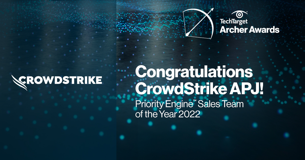 We are thrilled to recognize CrowdStrike APJ as this year's APAC Archer Award winner for Priority Engine Sales Team of the Year 🎉 Congratulations on your incredible work and dedication! For more information on this year's #ArcherAwards recipients: bit.ly/3j18PX0