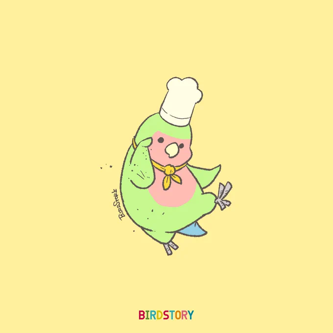 おはようございます。本日は10月25日、世界パスタデーとのことです#BIRDSTORY #コックさん #コックザクラインコ 