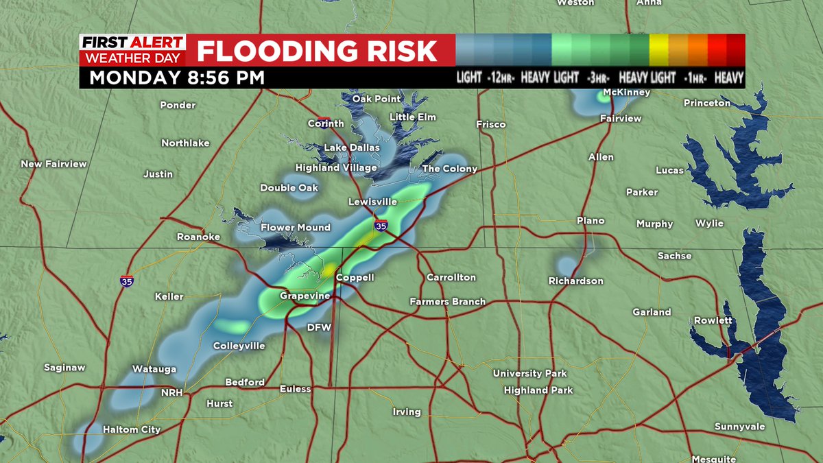 cbs11jeffrey's tweet photo. Because of SEVERAL rounds of rain in this area, current heavy rain moving through could cause localized flooidng on roadways.
#CBS11wx #txwx #dfwwx #CBSDFW https://t.co/CPm4KnrVmb