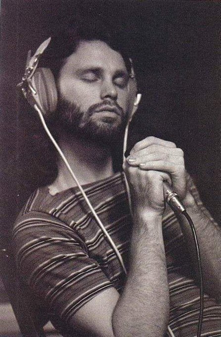 Jim Morrison in the recording studio, 1971.
