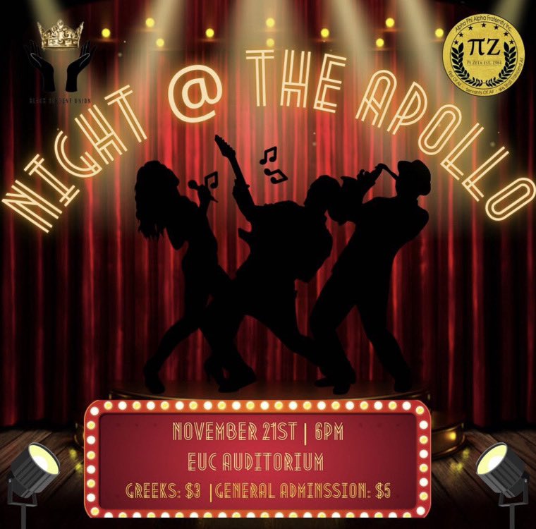 uncg_bsu's tweet photo. Greetings BSU Family!
Its that time to order your tickets to Night @ the Apollo! ππΎπΊπΎ$3 if you are Greek (promo: GREEK43), $5 general admission. Purchase your ticket NOW as they are limited! ποΈβπΎ
#uncg #uncgbsu #pizeta #alphaphialpha https://t.co/Y02HIS4ccg
