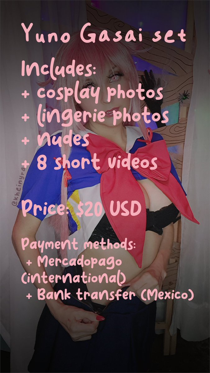 PassieCos's tweet photo. Hello my darlings ~

Right now I'm offering my newest photoset and this one finally have noodles. 🍜🔥

If you're interested send me a DM 💘

#yunogasaicosplay #yunogasai #erocosplay #nsfwtwt #onlyfansgirl #fansly https://t.co/CnOFrTABde