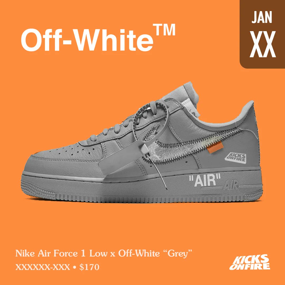 KicksOnFire on Twitter: Nike Air Force 1 Low x Off-White “Grey” 😍 Need  this release ? https://t.co/rEr5MkEk0F / Twitter
