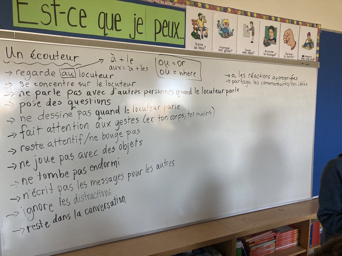 MmeDuvalFSL's tweet photo. Notes from Gr. 5/6 Imm on what it means to be an effective and respectful communicator! Look at all of the excellent information students came up with for what a speaker and listener must do to communicate effectively. #ocsbCommunication #ocsbDL @StAugustineOCSB @ocsbBonjour https://t.co/zkh0M31Elu