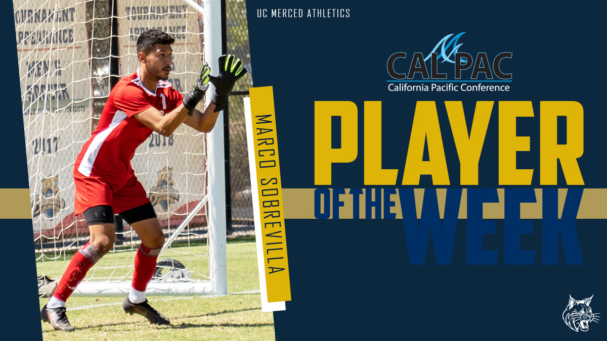 UCMercedBobcats's tweet photo. Marco Sobrevilla has played a huge role in keeping @UCMercedMSOC unbeaten in Cal Pac play and is now awarded with a California Pacific Conference Defensive Player of the Week award. Congrats, Marco!

STORY>> https://t.co/l1Ho60TW4H https://t.co/a1jOlBv4pc