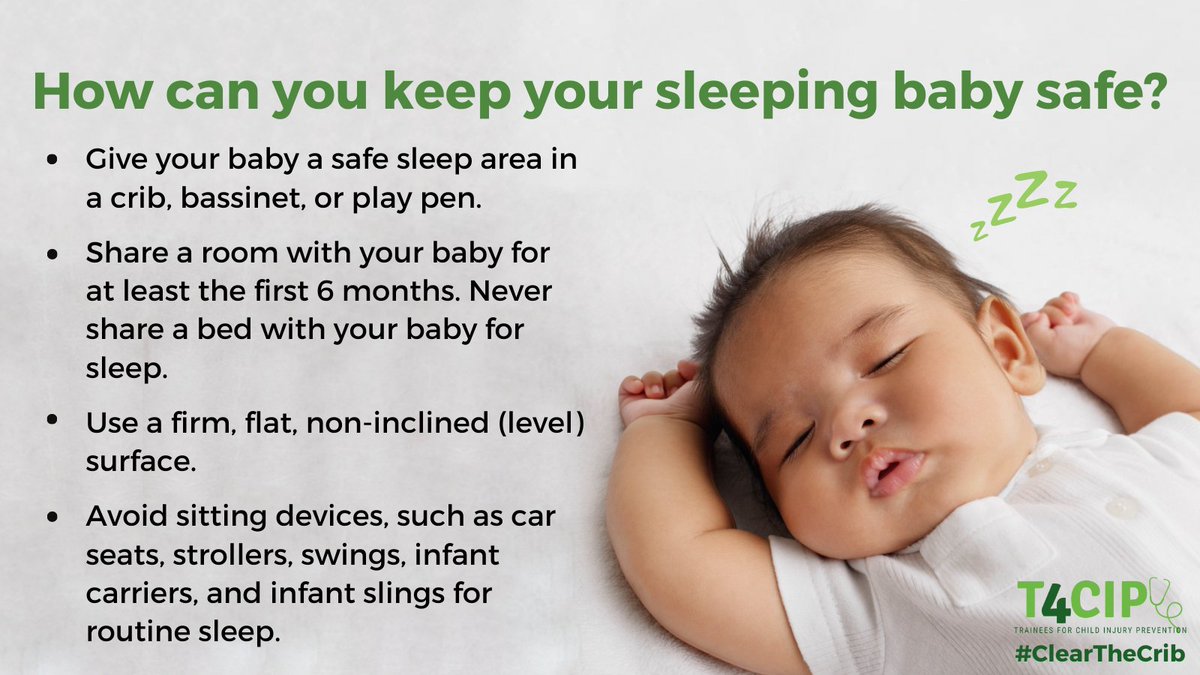 KrystaStMichell's tweet photo. A3: Make baby’s sleeping environment a safe one by following the ABCs of #SafeSleep: Alone, on their Back, in a Crib. #ClearTheCrib. @CIRPatNCH https://t.co/9DjHd55LEv